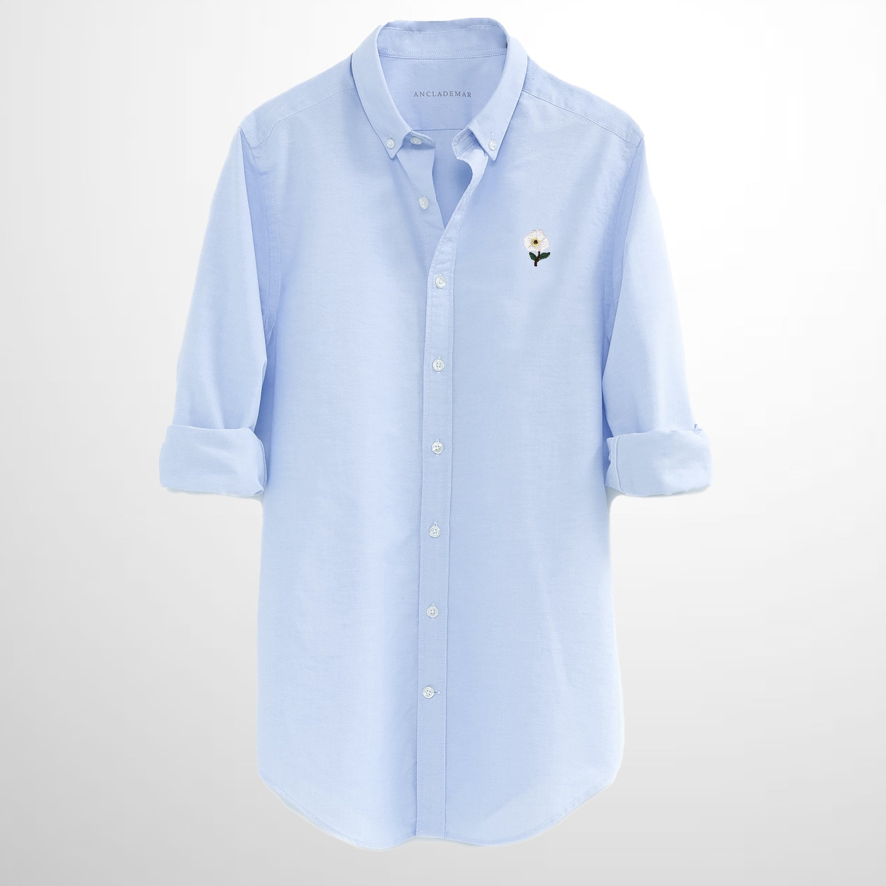 Blue Oxford Shirt. Flower