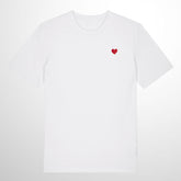 Heart Embroidered White T-Shirt