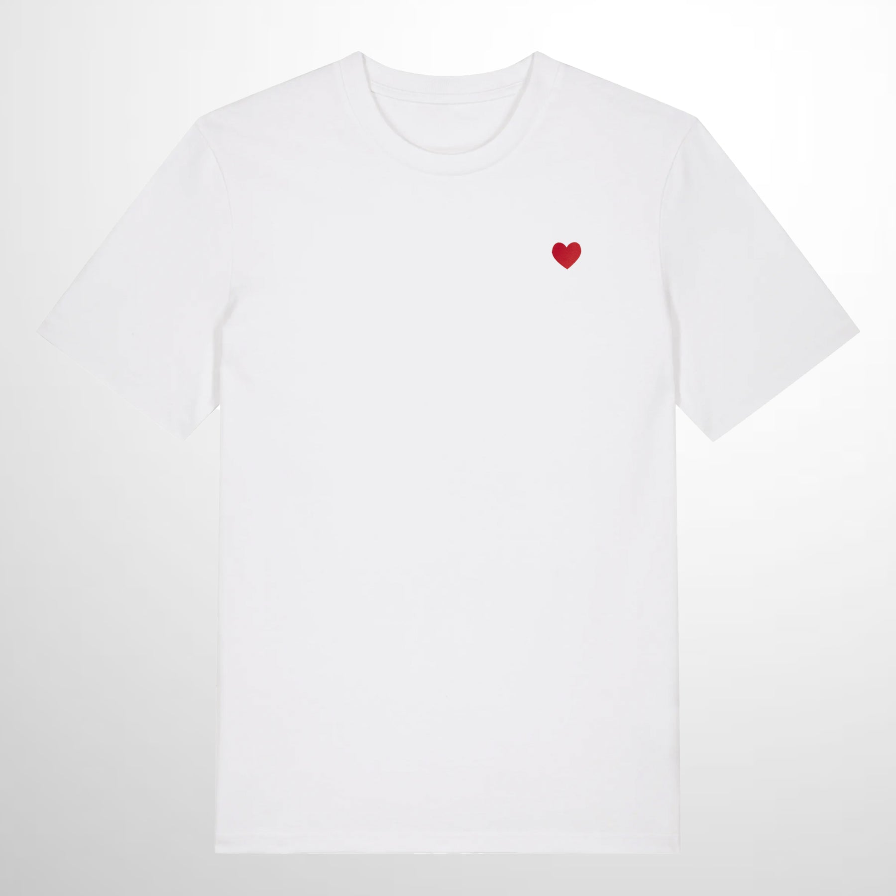 Heart Embroidered White T-Shirt