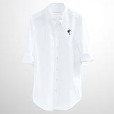 White Oxford Shirt. Palm Tree