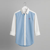 Camel Oxford Shirt. Heart Embroidered