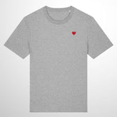 Heart Embroidered Grey T-Shirt