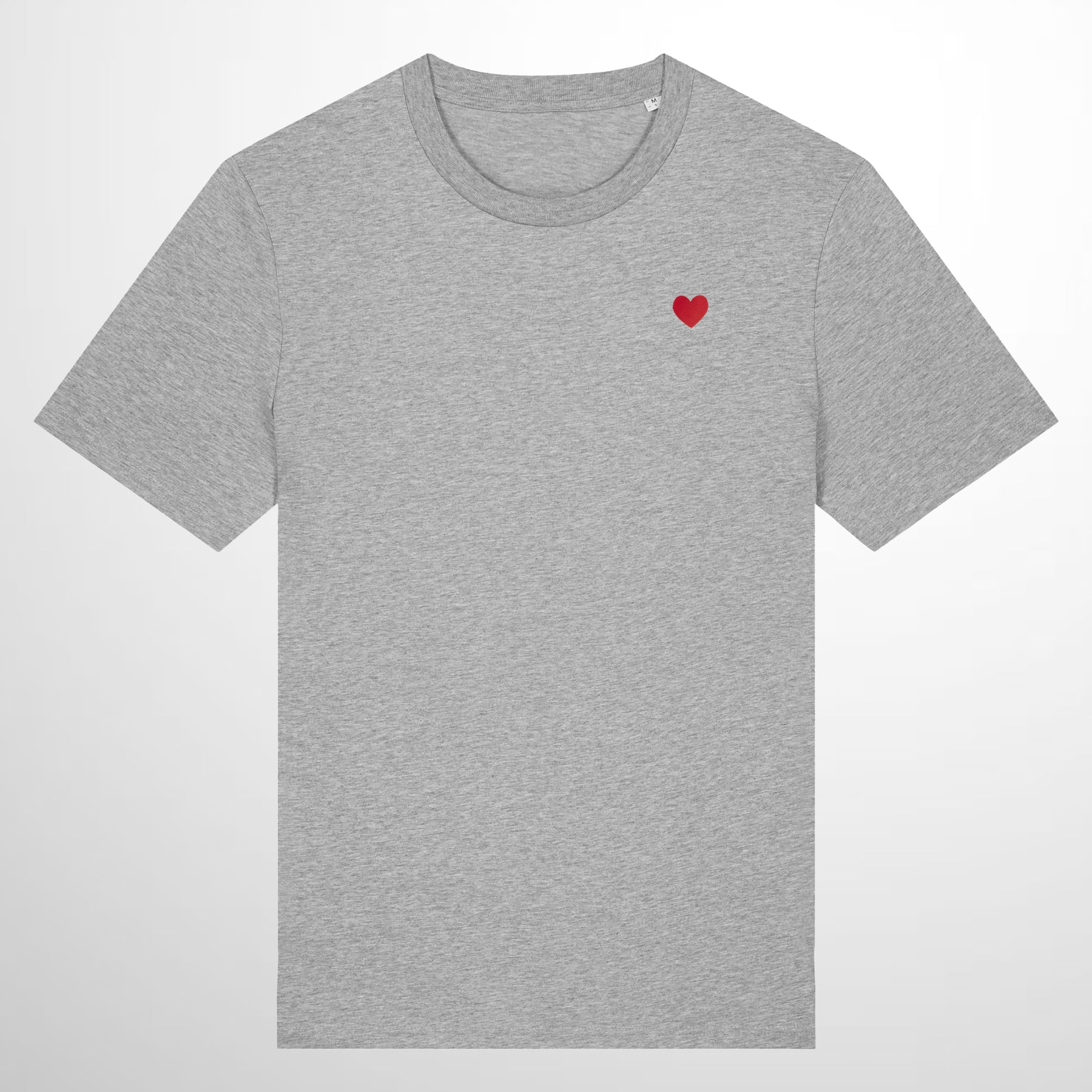 Heart Embroidered Grey T-Shirt
