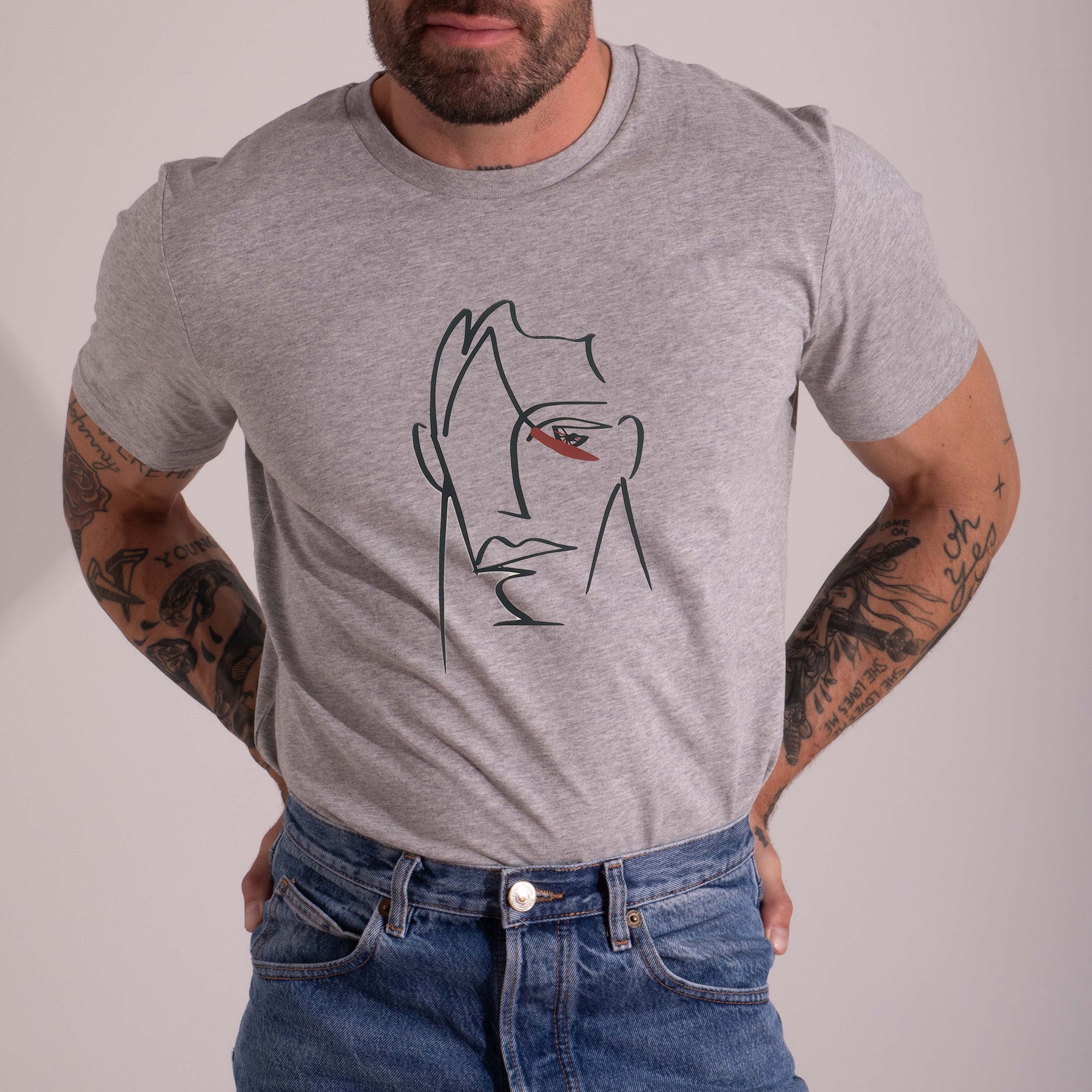 Grey T-Shirt "The Face"