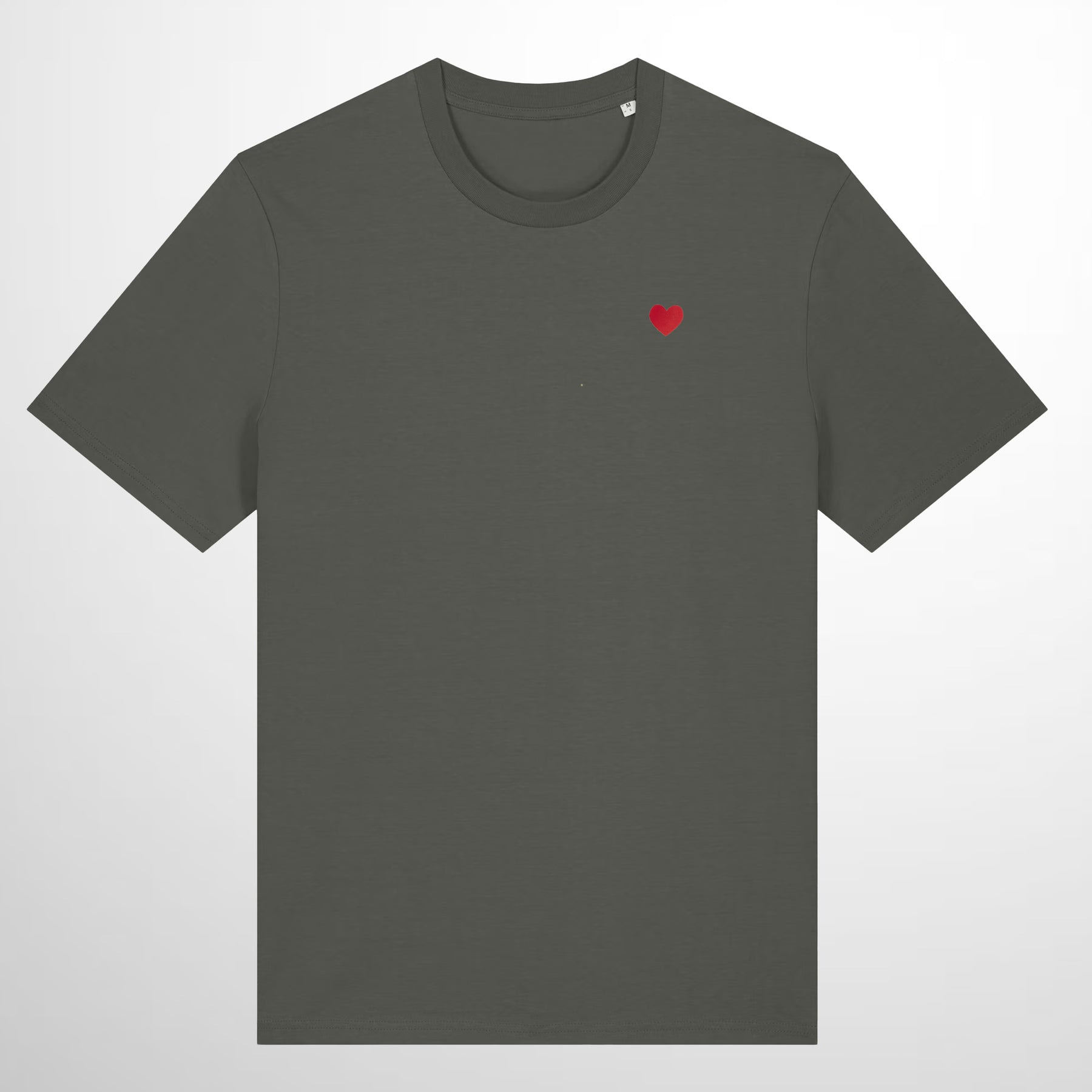 Camiseta Caqui Corazón Bordado