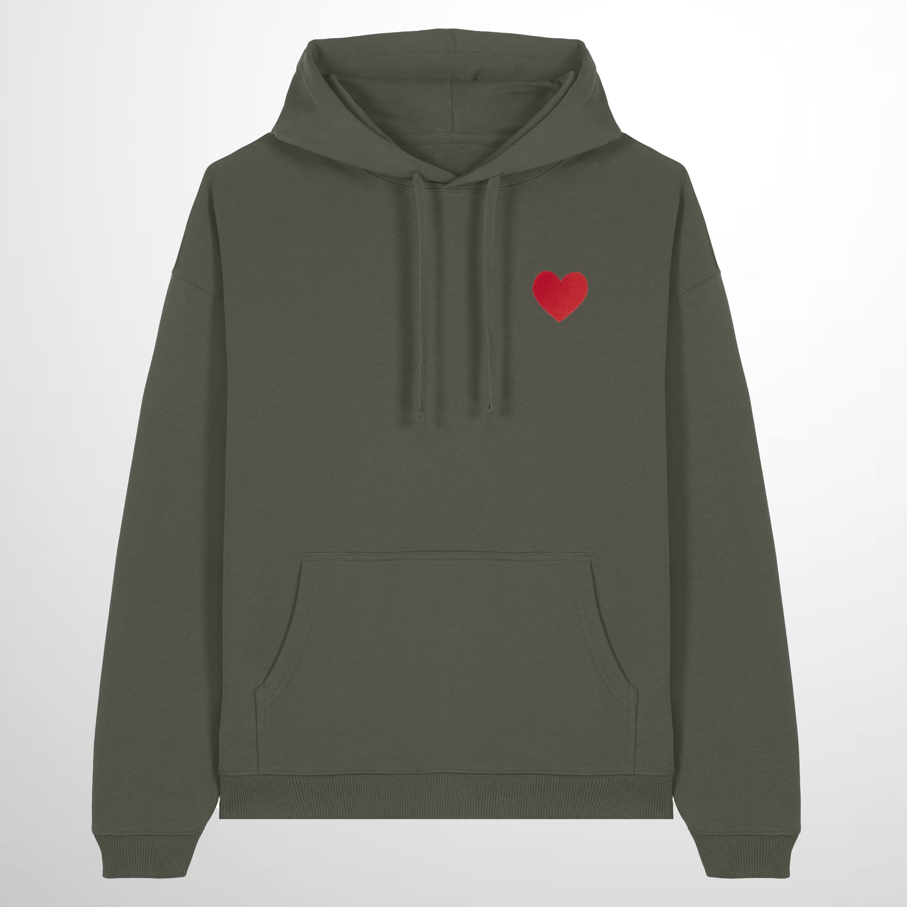 Oversized Hoodie. Embroidered Heart