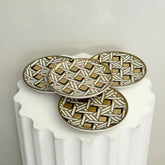 Basketweave Coasters. Jonathan Adler