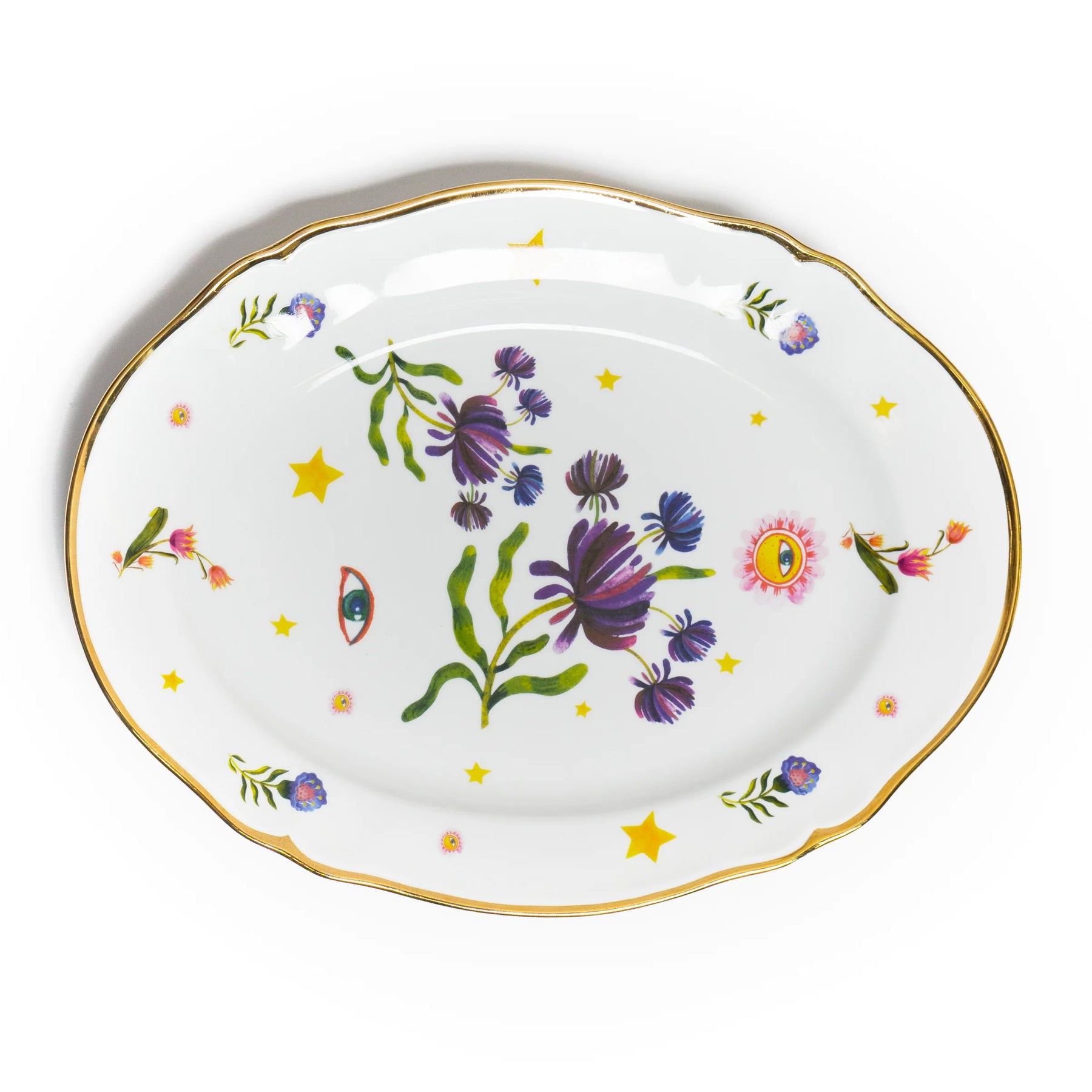 Fuente Porcelana Ovalada Floral