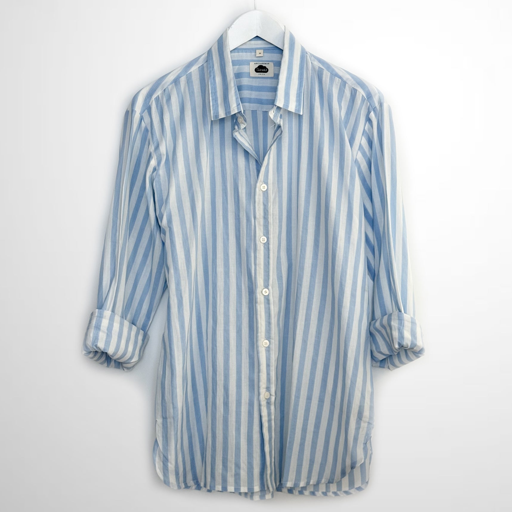 Navy Blue Stripped Cotton Shirt
