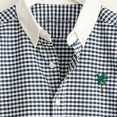 Vichy Oxford Shirt. Palm Tree Embroidered