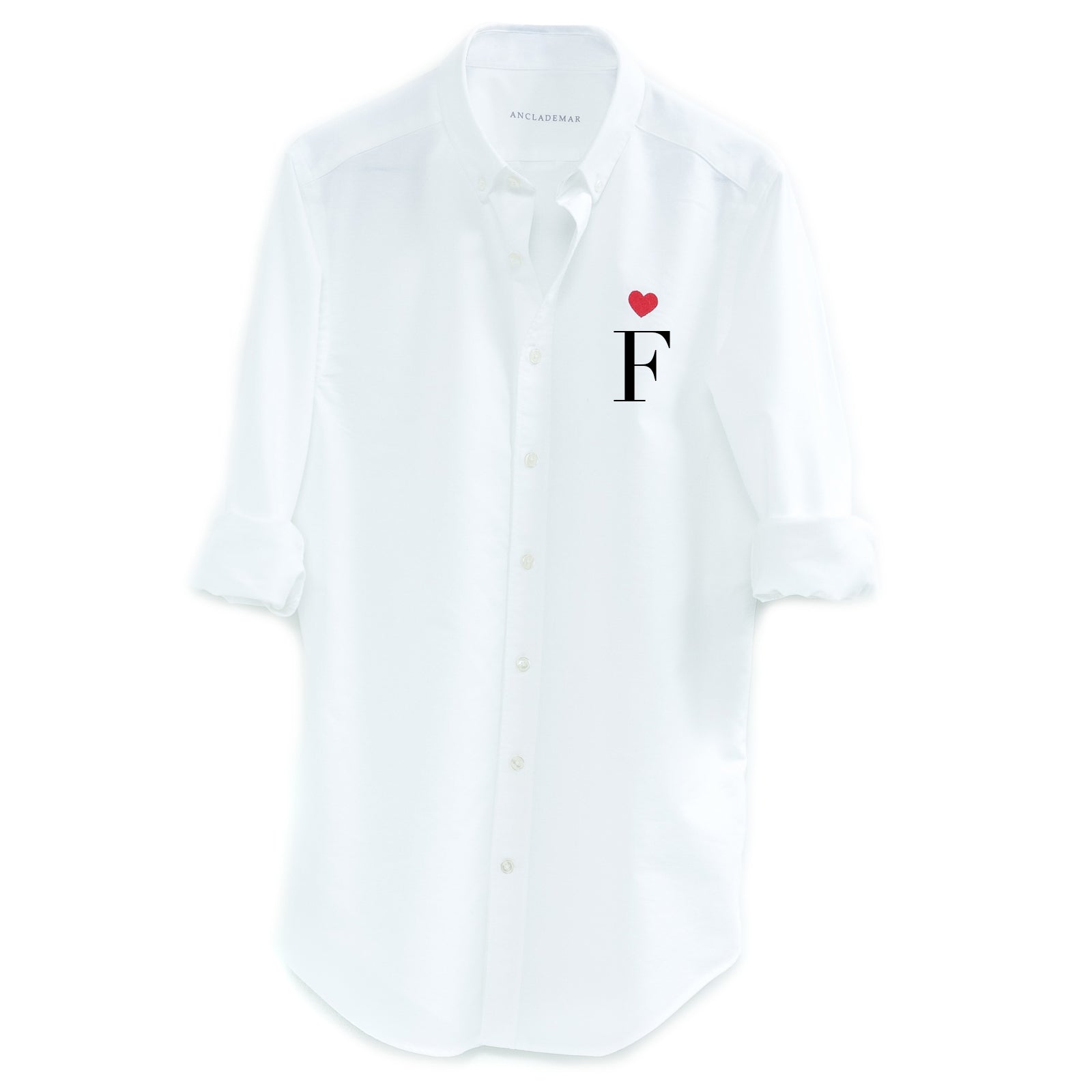 Heart Personalized White Oxford Shirt