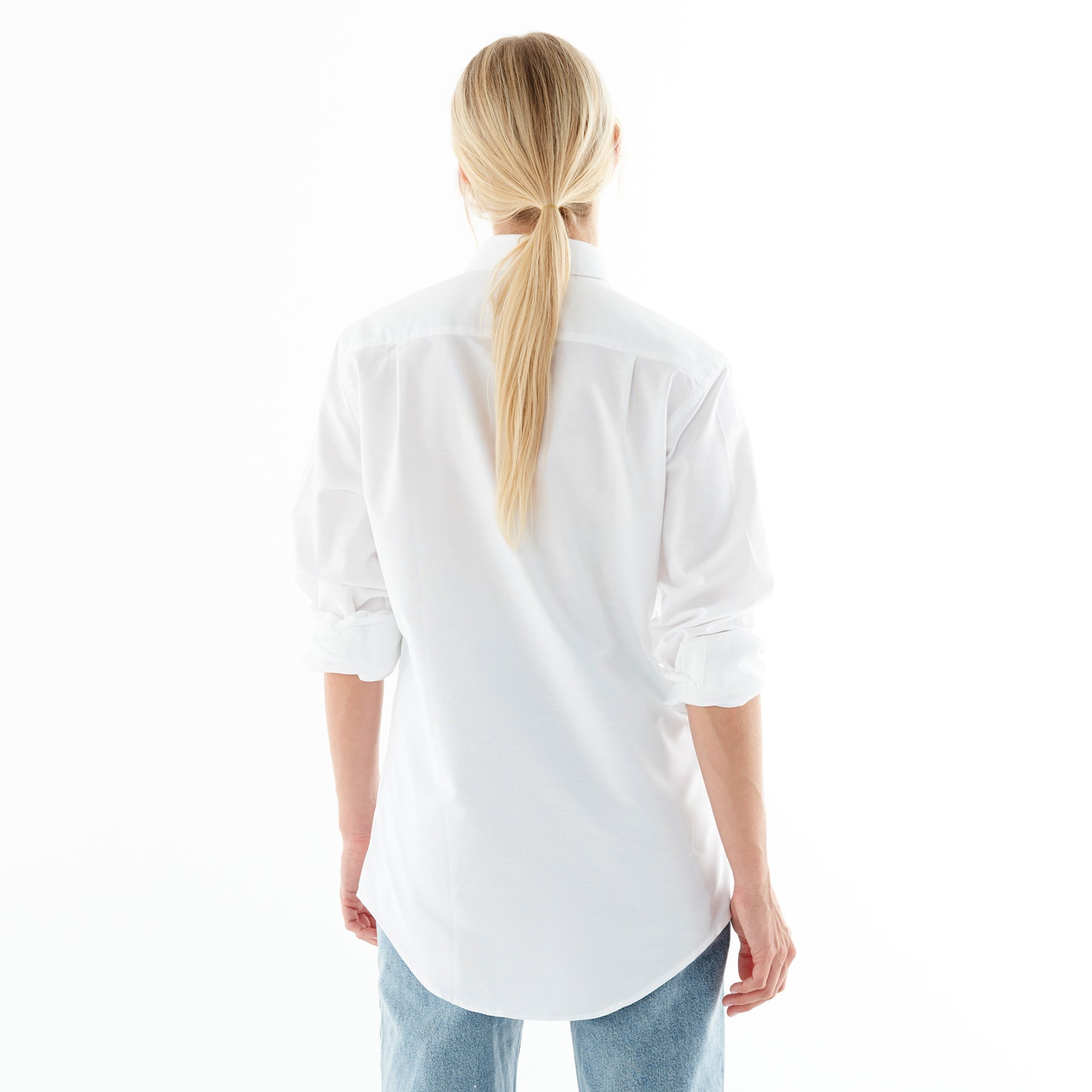 Heart Embroidered White Oxford Shirt