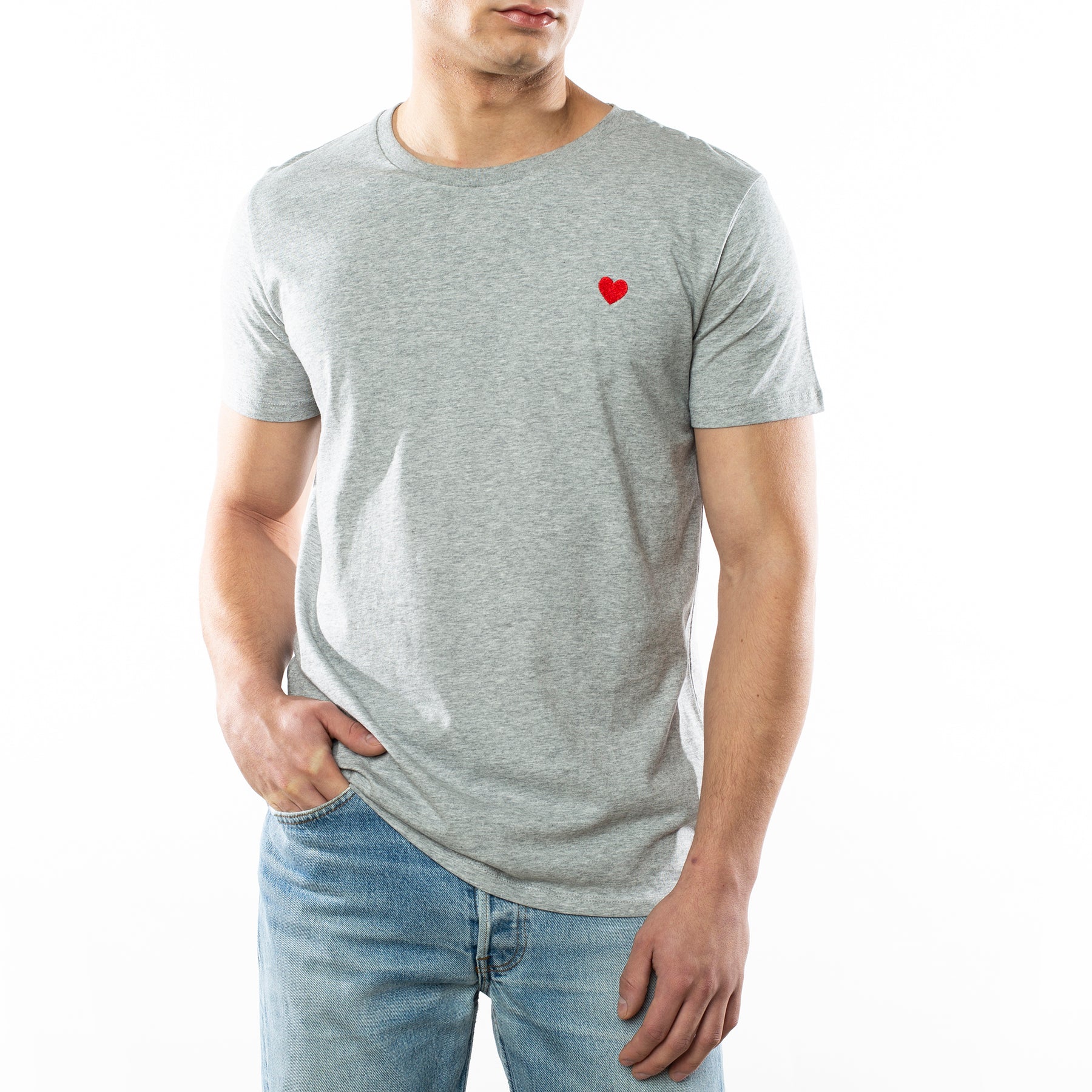 Camiseta Corazón Bordado. Pack 3
