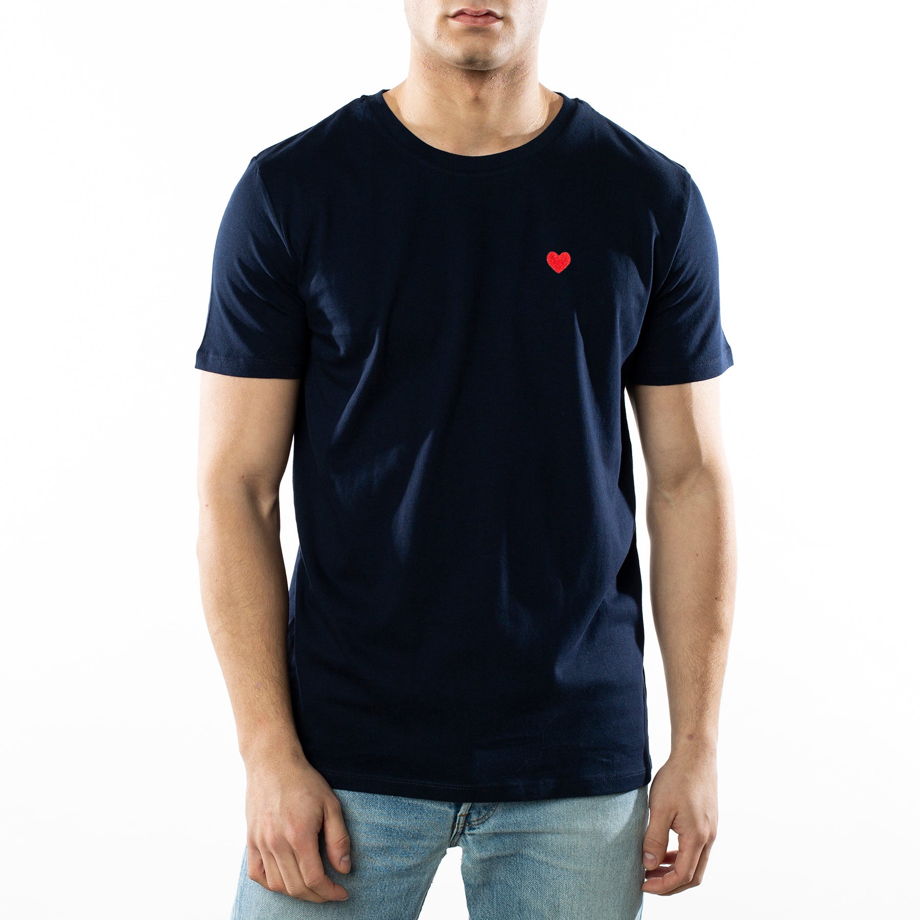 Camiseta Navy Corazón Bordado