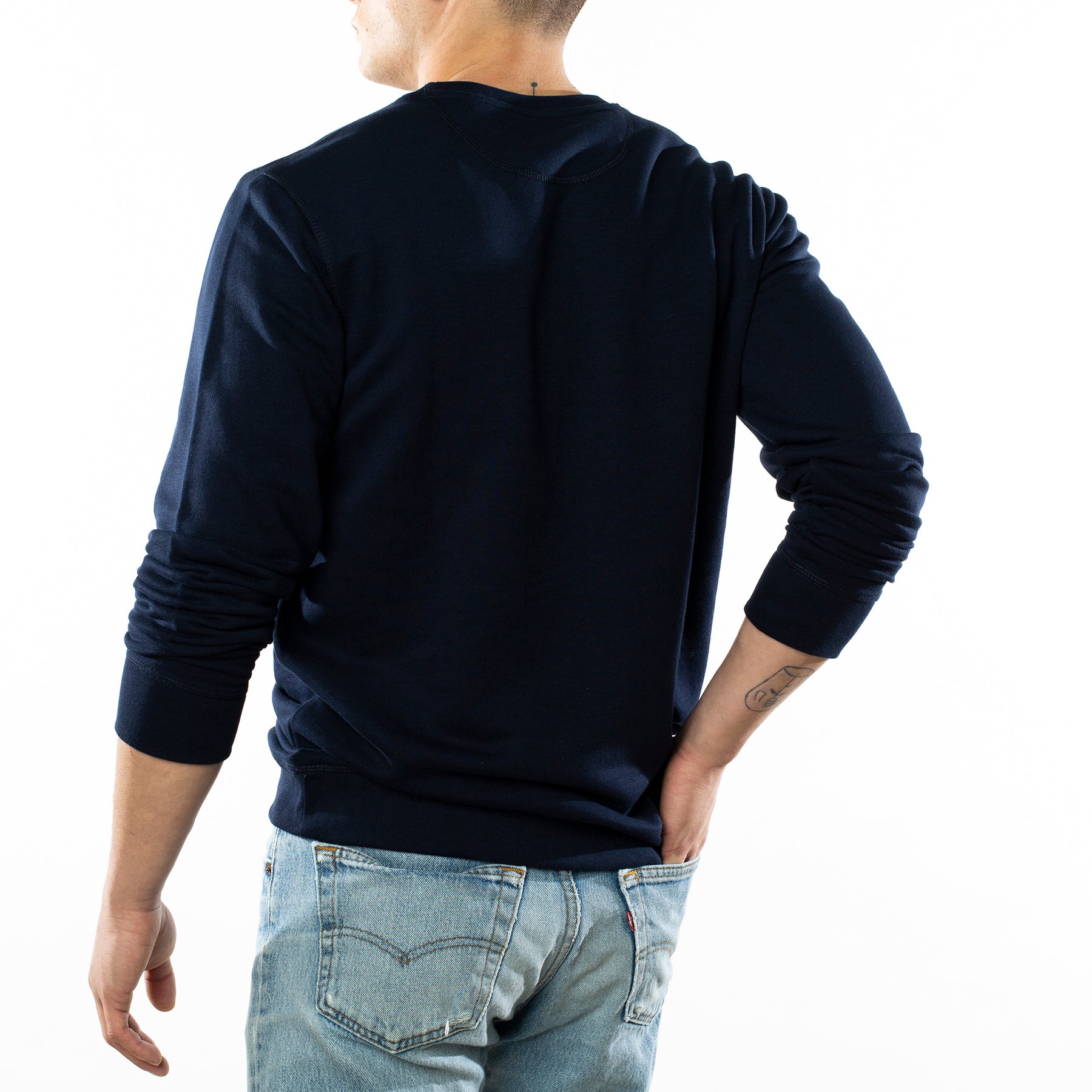 Heart Embroidered Navy Sweatshirt