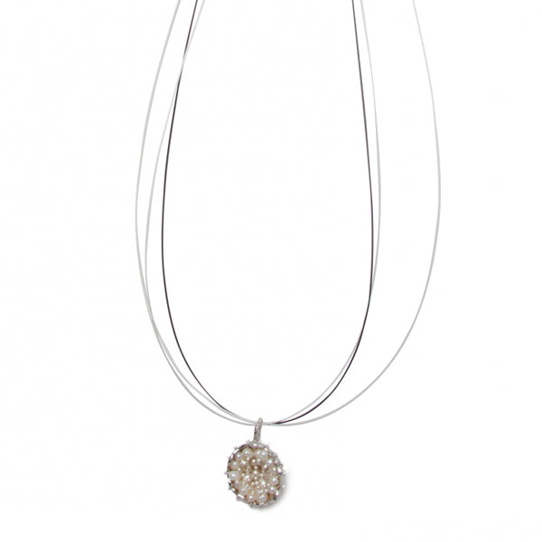 Necklace B Bubble Silver & Pearls