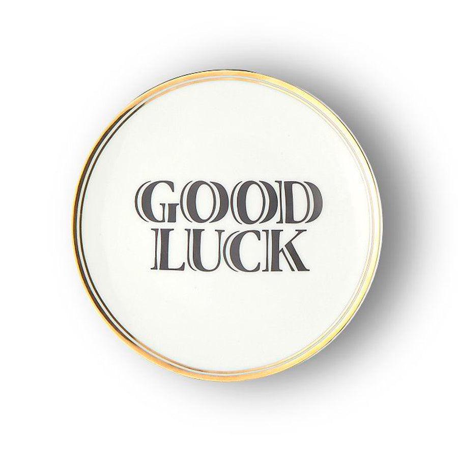 "Good Luck" Porcelain Plate. 17 cm
