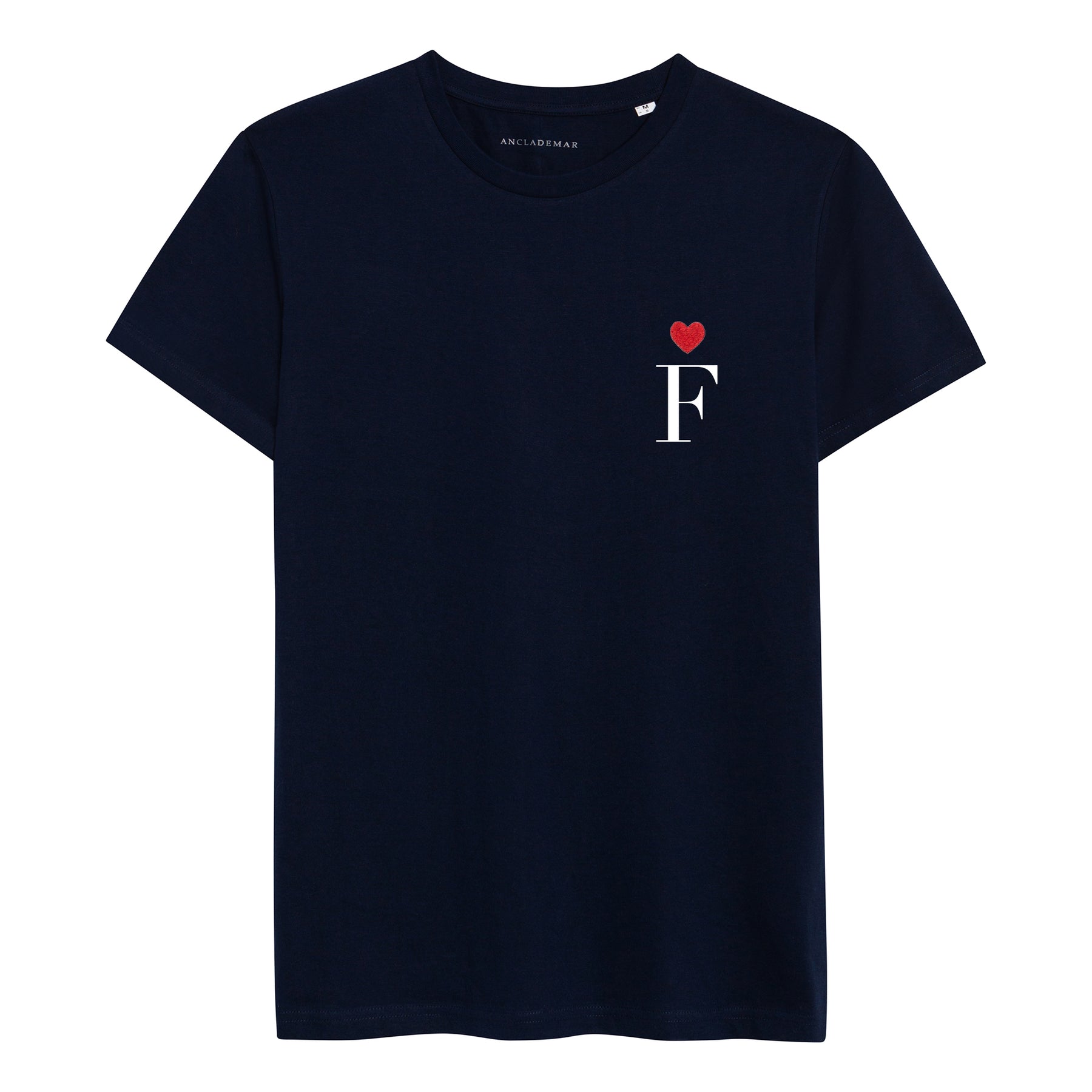 Camiseta Navy Corazón Personalizada con tu Inicial