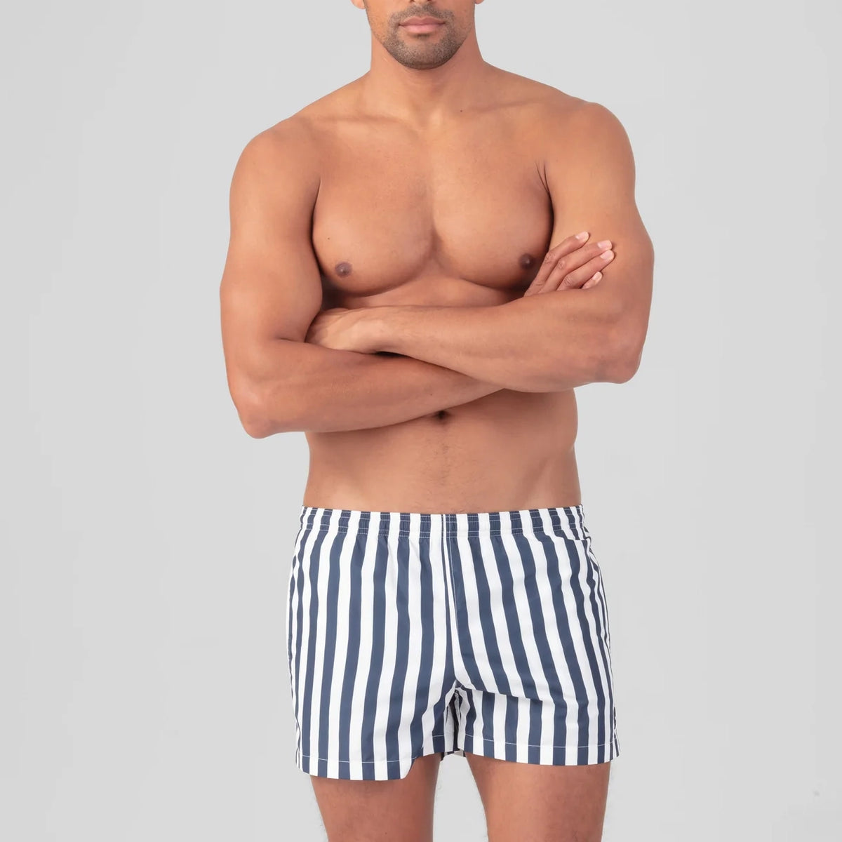 Navy Vertical Stripes Swim Short