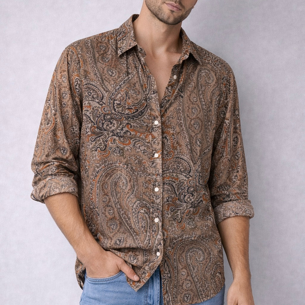 Camisa Paisley Caqui