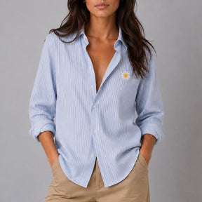 Stripped Poplin Relaxed Shirt. The Daisy