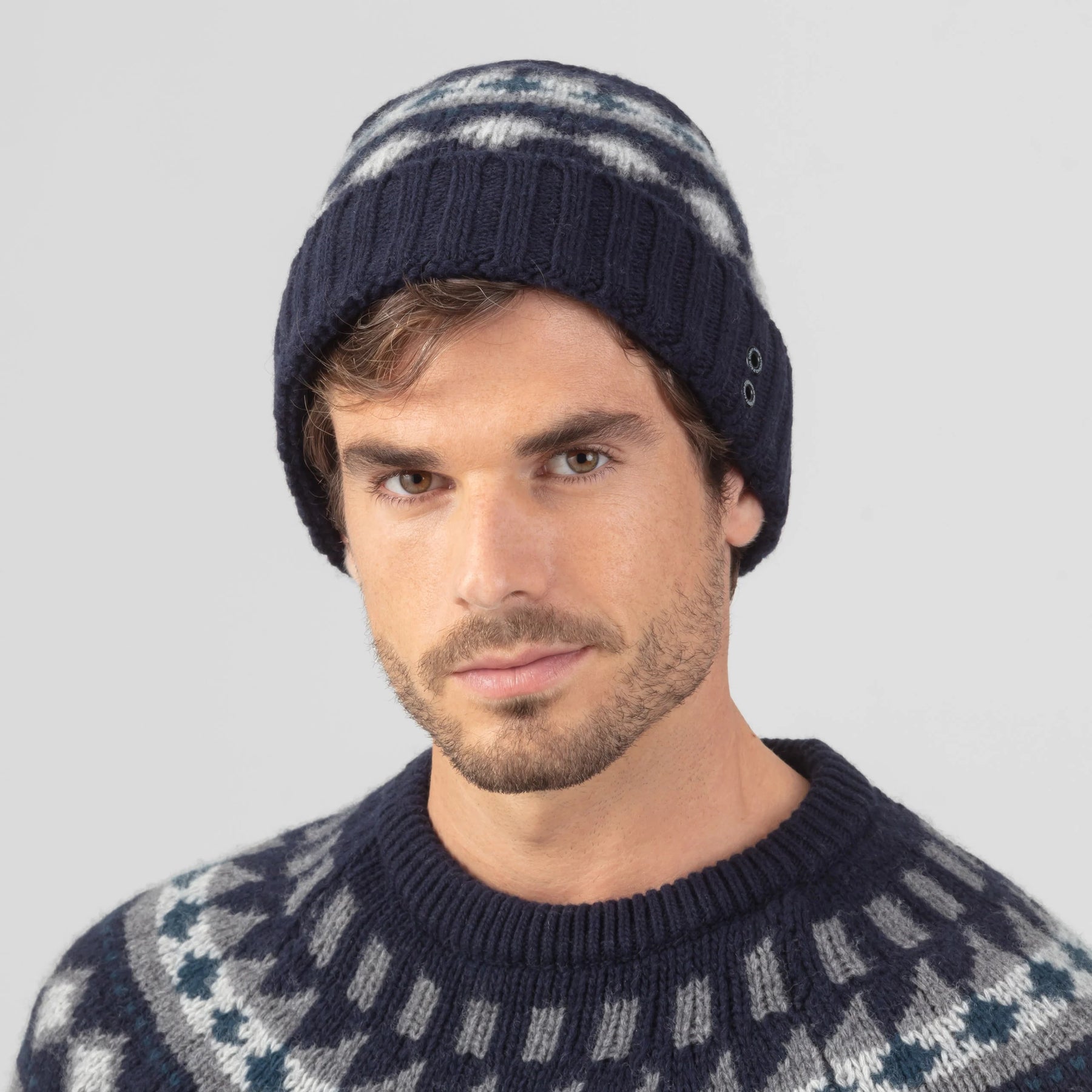 Gorro Lana y Cashmere Greca Navy. Ron Dorff