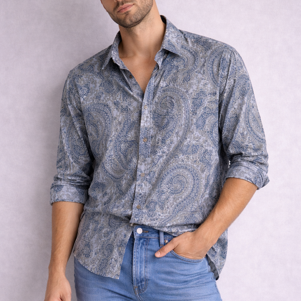 Camisa Paisley Azul