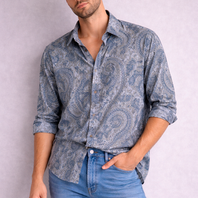 Camisa Paisley Azul