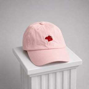 Gorra Rosa. Flor Bordada