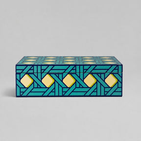 Caja Lacada Basketweave Mediana. Jonathan Adler