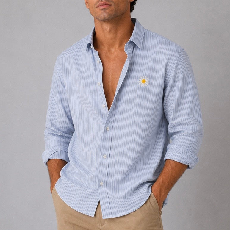Stripped Poplin Relaxed Shirt. The Daisy