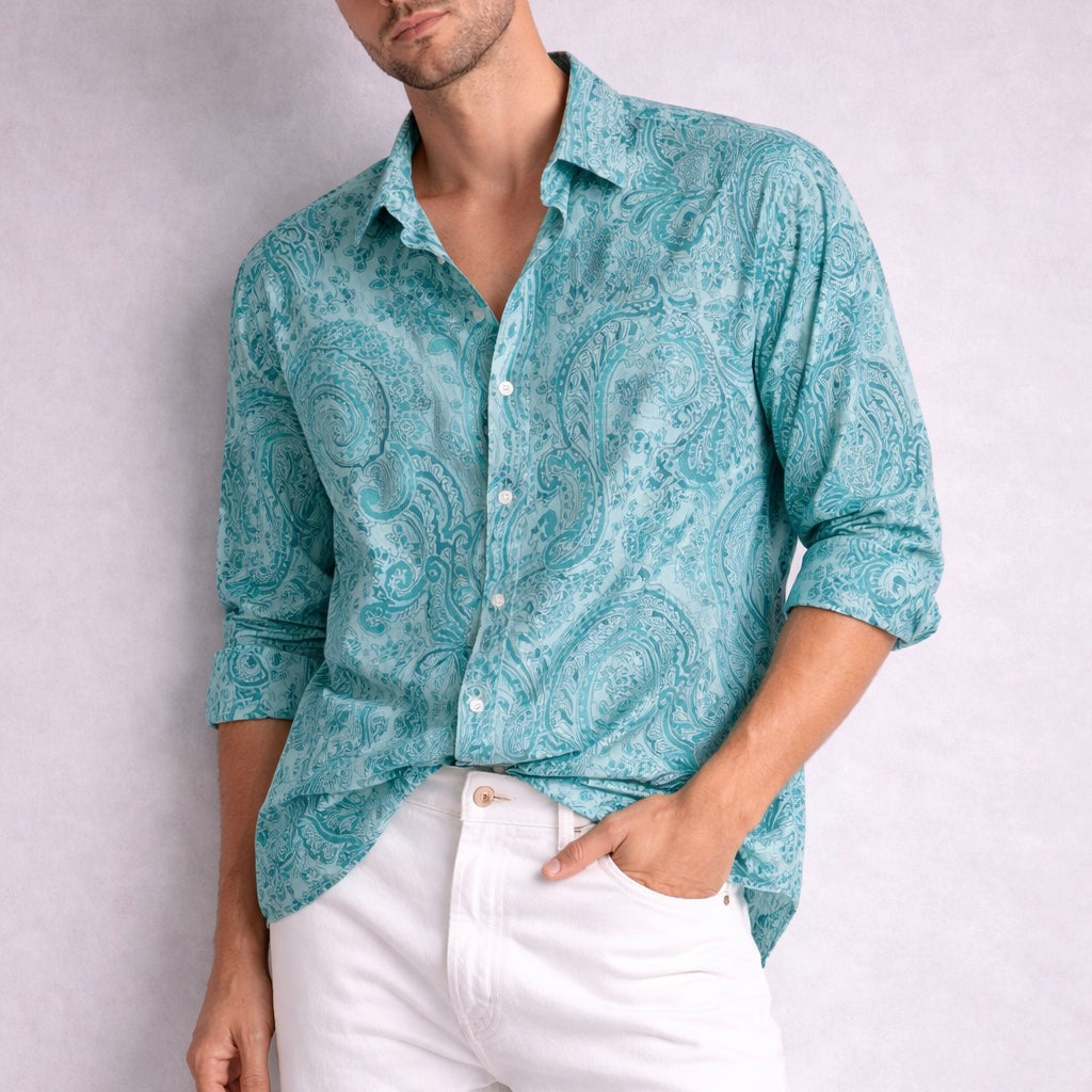 Camisa Paisley Verde