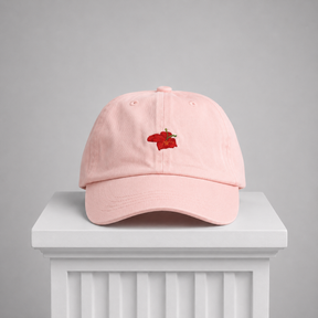 Gorra Rosa. Flor Bordada