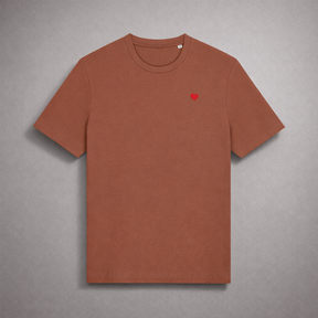 Camiseta Terracota Corazón Bordado