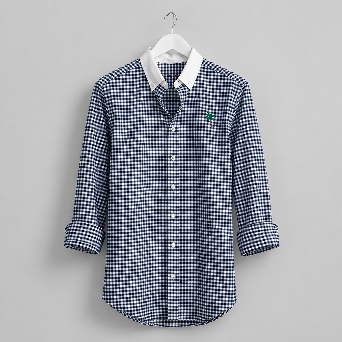 Camisa Oxford Vichy Navy Palmera