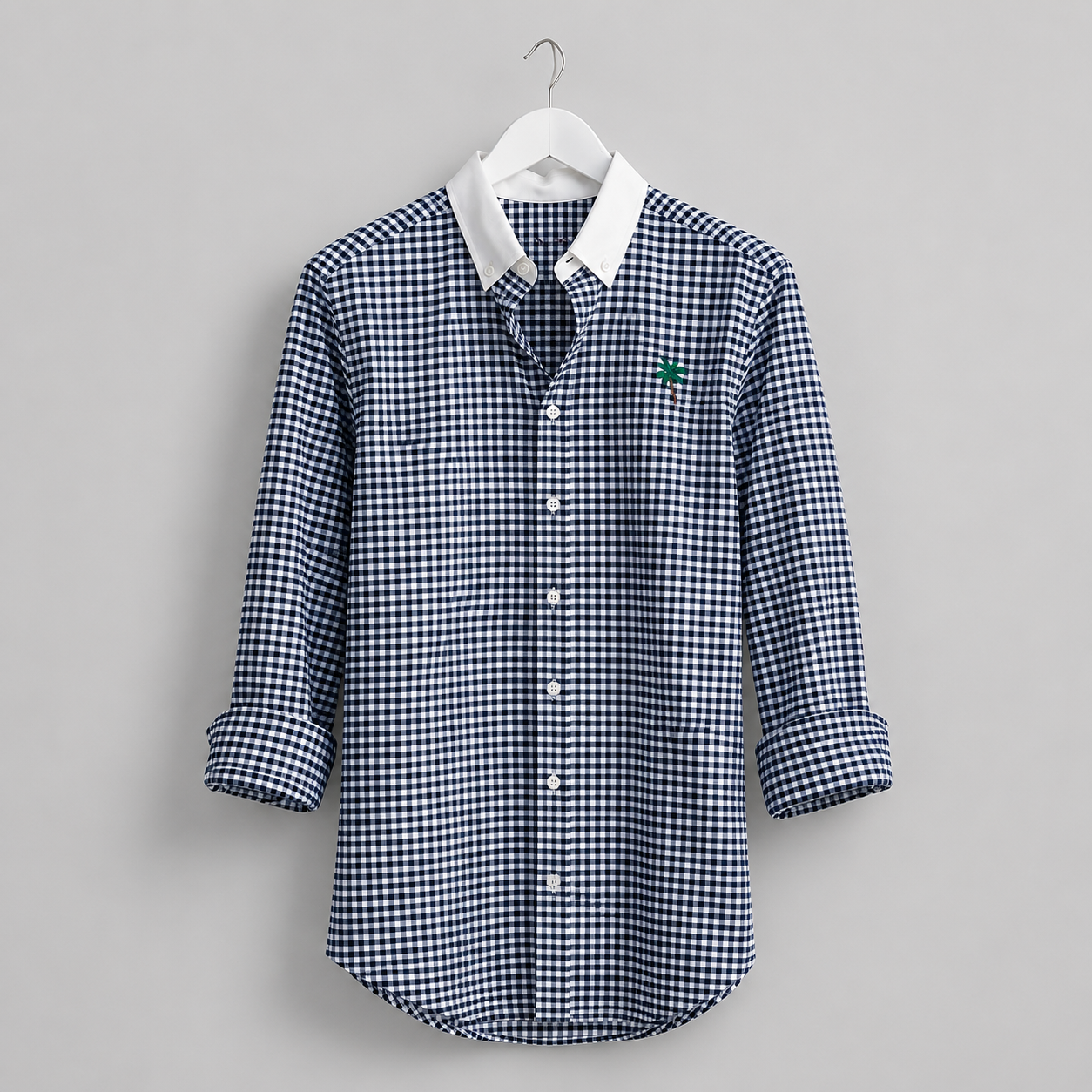 Camisa Oxford Vichy Navy Palmera