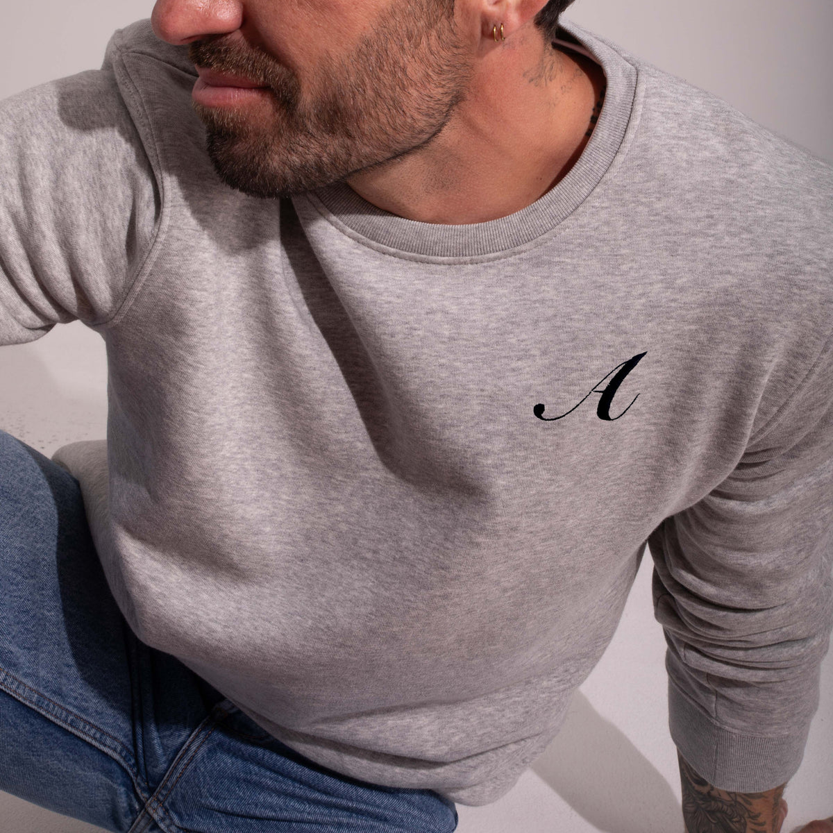 Sudadera Gris Personalizada con tus Iniciales