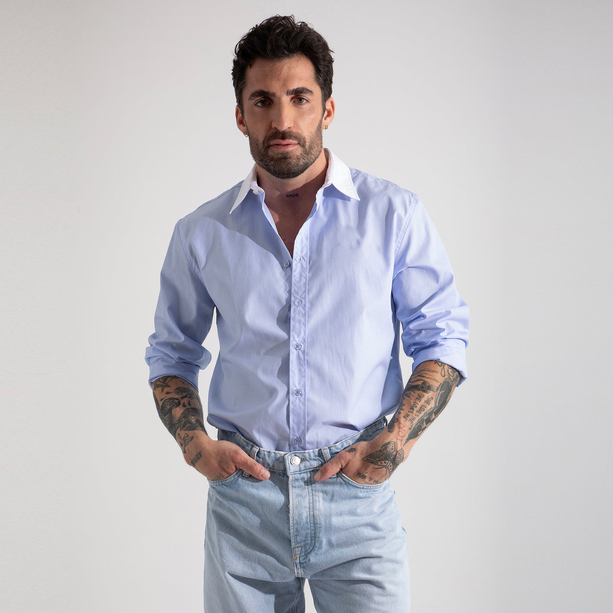 Camisa Popelín Azul