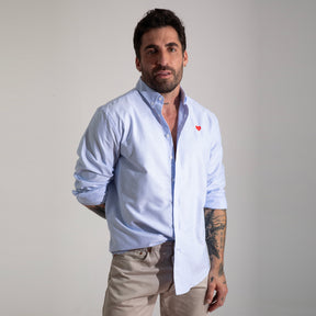 Camisa Oxford Azul Corazón