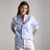 Camisa Oxford Azul Corazón