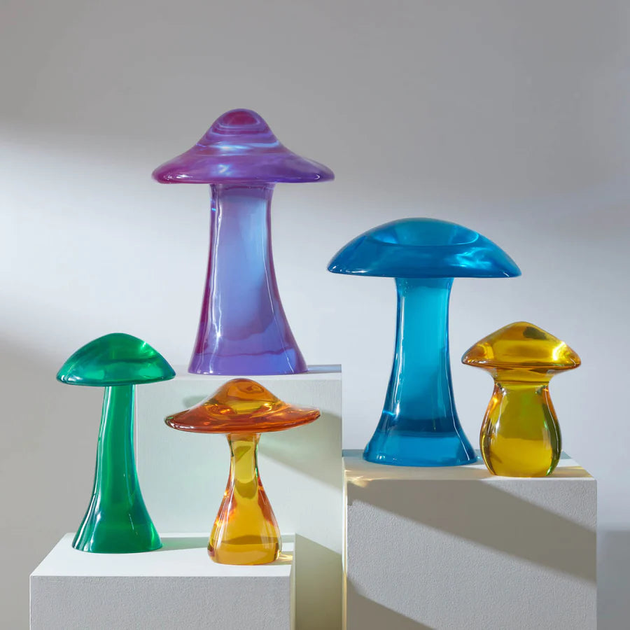 Turquoise Acrylic Mushroom Objet. Jonathan Adler