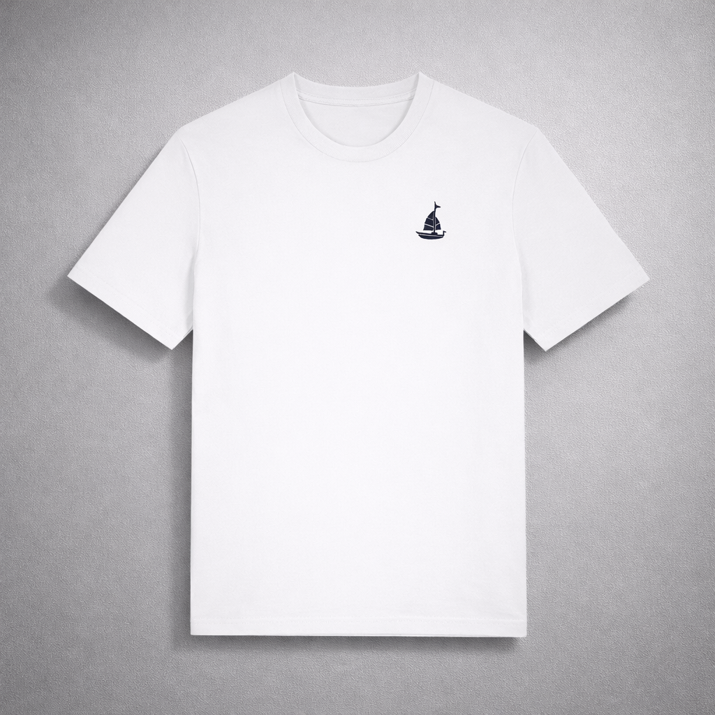 White T-Shirt. Boat
