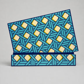 Caja Lacada Basketweave Grande. Jonathan Adler
