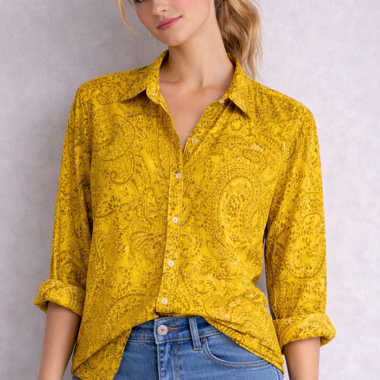 Camisa Paisley Amarilla