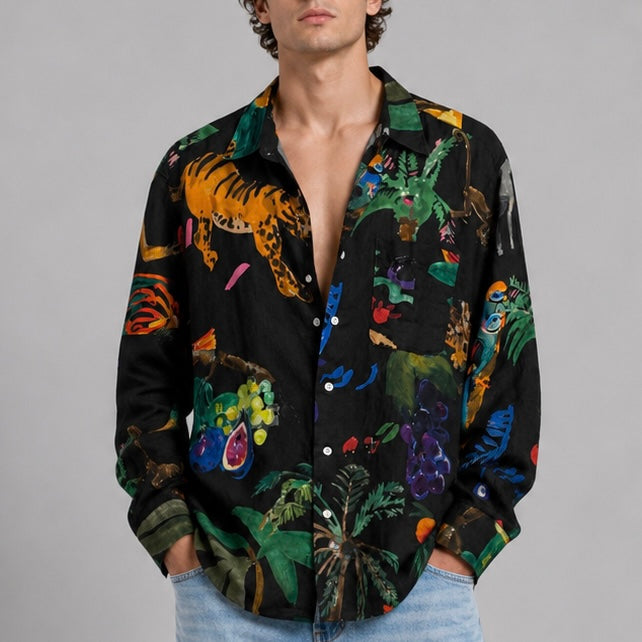 Camisa de lino Femme Luxe Noir. G.kero Paris