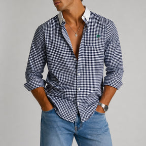 Camisa Oxford Vichy Navy Palmera