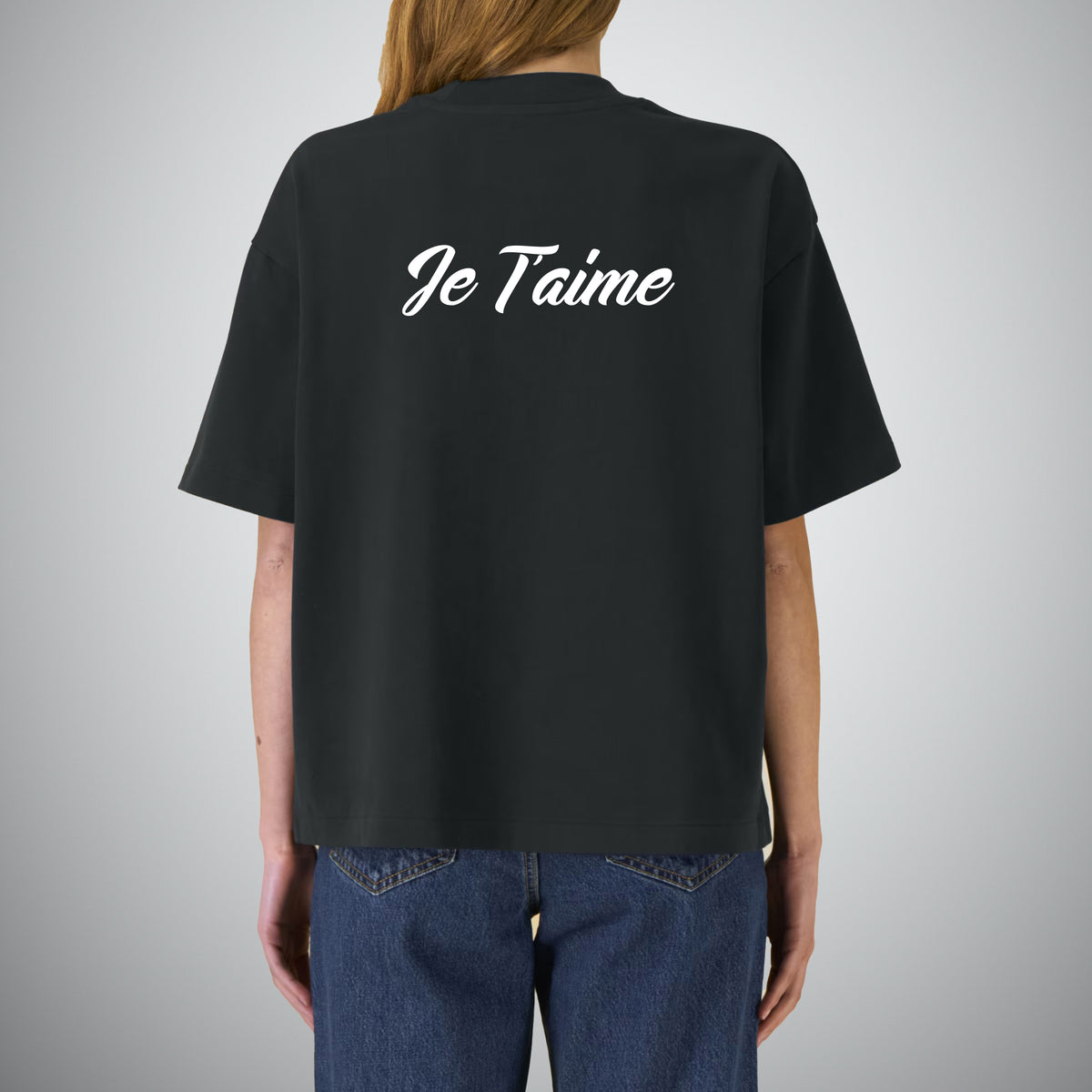 Camiseta Negra Oversized Je T'aime