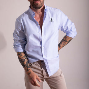 Camisa Oxford Azul. Velero