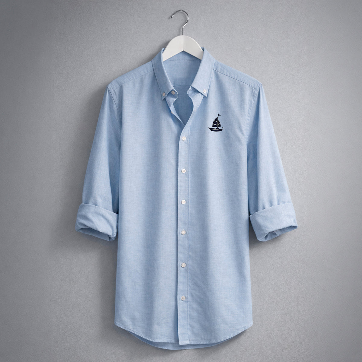 Camisa Oxford Azul. Velero