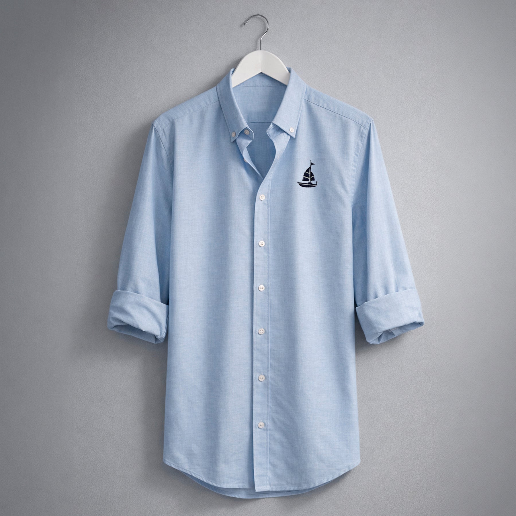 Camisa Oxford Azul. Velero
